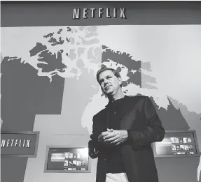  ?? TYLER ANDERSON / NATIONAL POST ?? Reed Hastings is the co-founder and CEO of Netflix, one of the many internatio­nal service companies that charges no sales tax for consumers in Canada.