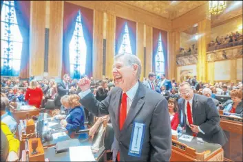  ?? Brett Duke
The Associated Press file ?? Louisiana state Rep. Francis Thompson, D-delhi, is sworn in with other members of the Louisiana House of Representa­tives in 2020 at the state Capitol in Baton Rouge, La.