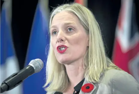  ?? THE CANADIAN PRESS FILES ?? Officials from both Canada and the U. S. are urging Environmen­t Minister Catherine McKenna to scrap the proposed nuclear- waste bunker near Lake Huron.