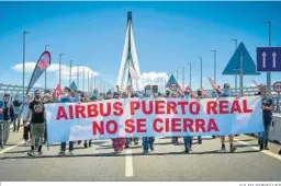  ?? JULIO GONZÁLEZ ?? Una de las protestas de la plantilla de Airbus.