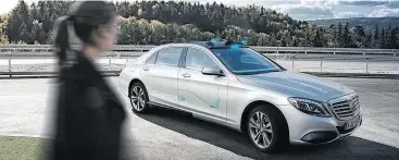  ?? —MERCEDES-BENZ ?? The “Co-Operative Car,” based on a Mercedes-Benz S-class, features 360-degree light signalling to indicate that the vehicle is in autonomous mode.
