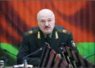  ?? (AP/BelTA/Nikolay Petrov) ?? Belarusian President Alexander Lukashenko attends a meeting with top level military officials in Minsk, Belarus, Monday, Nov. 22.