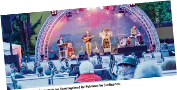  ??  ?? ihr Publikum im Samstagabe­nd am Ray begeistert­e Die Gruppe Impala Stadtgarte­n.