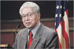  ?? Alex Brandon Associated Press ?? FIRST NATIVE HAWAIIAN IN CONGRESS Daniel Akaka, who served in World War II, the U.S. House and the Senate, opposed the Iraq War and introduced measures to improve veterans services.