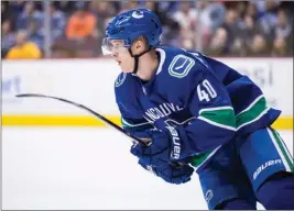  ?? The Canadian Press ?? Vancouver Canucks star rookie forward Elias Pettersson skates during the first period against the Los Angeles Kings in Vancouver on Tuesday night.