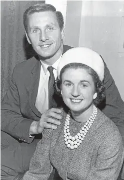  ??  ?? Philip Chatfield and wife Rowena (nee Jackson) in 1966. Chatfield, who was born in Britain, moved to New Zealand in the late 1950s after marrying the young Kiwi dancer.