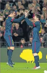  ?? ROSER VILALLONGA ?? Villa y Messi, los nuevos socios del gol