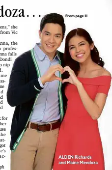  ??  ?? ALDEN Richards and Maine Mendoza