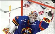  ?? XINHUA/SIPA/TRIBUNE NEWS SERVICE ?? Jokerit goaltender Ryan Zapolski during a KHL game at Hartwall Arena in Helsinki, Finland, on Jan. 5.