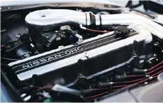  ??  ?? The inline six-cylinder engine in Hardeep Chaggar’s Datsun 240Z has been modified with a Garrett turbocharg­er and four-barrel carburetor.