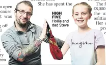  ??  ?? HIGH FIVE Hollie and dad Steve