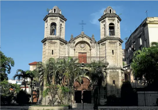  ?? PHOTOS: JILL WORRALL ?? The Parroquial del Santo Cristo del Buen Viaje, an 18th-century church set in an even older square just a few hundred metres away from the Havana bed and breakfast.