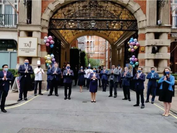  ??  ?? Welcoming committee: Taj 51 Buckingham Gate Suites reopens in Mayfair