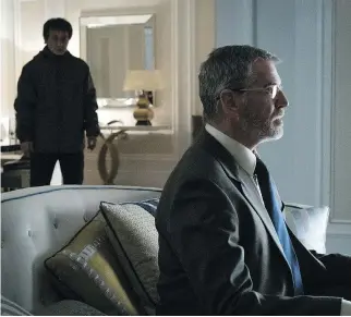  ??  ?? Jackie Chan’s Quan Ngoc Minh, left, and Pierce Brosnan’s Liam Hennessy are at odds in The Foreigner.