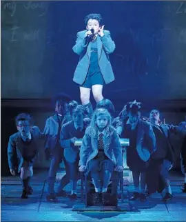 ?? Luis Sinco Los Angeles Times ?? EVAN GRAY, top center, and Mabel Tyler, seated, are part of the precocious cast of the touring production of “Matilda the Musical,” now at the Ahmanson.