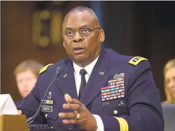  ?? PABLO MARTINEZ MONSIVAIS AP ?? Gen. Lloyd Austin rose to become a four-star general before retiring as the chief of U.S. Central Command.