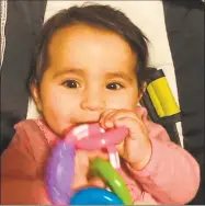  ?? Contribute­d photo ?? Vanessa Morales holds a teething ring, one of the items that Ansonia police believe is missing from her home.