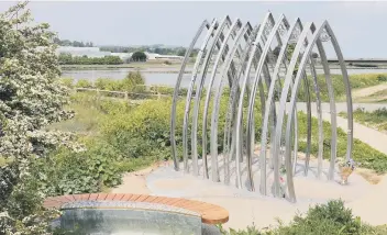  ??  ?? A memorial to the victims of the 2015 tragedy has been erected on the banks of the River Adur