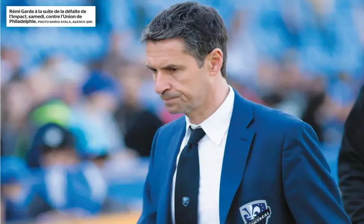  ?? PHOTO DARIO AYALA, AGENCE QMI ?? Rémi Garde à la suite de la défaite de l’Impact, samedi, contre l’Union de Philadelph­ie.