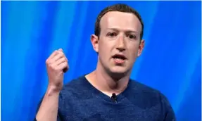  ??  ?? Facebook CEO, Mark Zuckerberg