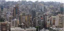  ?? - AFP file photo ?? SLOWDOWN: A view of the Lebanese capital Beirut. A slump in oil prices from 2014 compounded this slowdown, leaving thousands of apartments unsold across Beirut, and forcing some developers to freeze constructi­on sites.