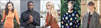  ?? (AP Photo) ?? This combinatio­n photo shows The Associated Press’ Breakthrou­gh Entertaine­rs of 2020, from left, Sarah Cooper, Yahya Abdul-Mateen II, Anya Taylor-Joy, Finneas O’Connell and Daisy Edgar Jones.