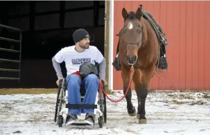  ??  ?? Although mustangs aren't the only rescues at BraveHeart­s, pairing them with veterans yields unique benefits for both.