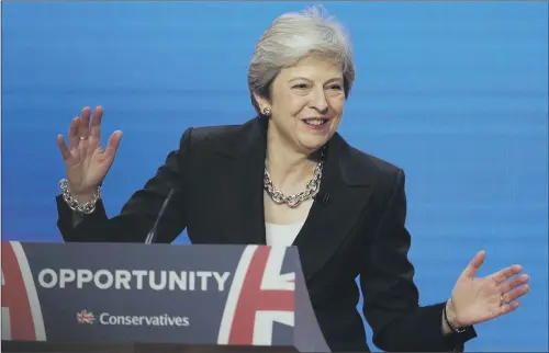  ?? PICTURE: PA ?? UNDER PRESSURE: Prime Minister Theresa May sought to switch the focus away from Brexit in her speech, promising to revive the dream of home ownership.