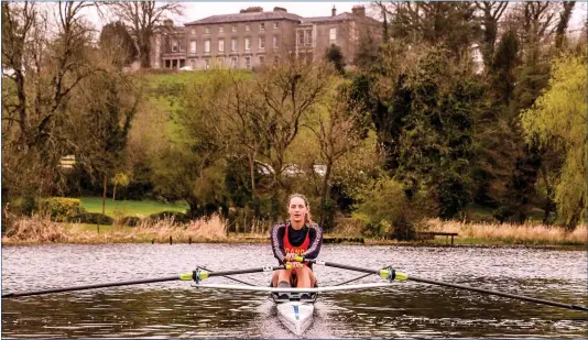  ?? ?? Kathleen Noble, Olympic rower for Uganda, on the River Erne during her time in Fermanagh. Photos by John Mcvitty.