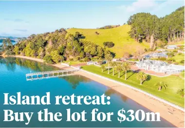  ?? ?? The luxury estate on Waiheke Island is being sold in three lots for a total of $30.5m.