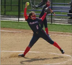  ?? ED MORLOCK/MEDIANEWS GROUP ?? Plymouth Whitemarsh’s Molly Moore warms up prior to the bottom of the second inning against Upper Moreland Friday afternoon.