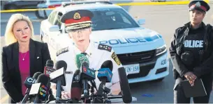  ?? RENE JOHNSTON/TORONTO STAR ?? Peel police Chief Jennifer Evans stressed that all police resources would be used in the manhunt.