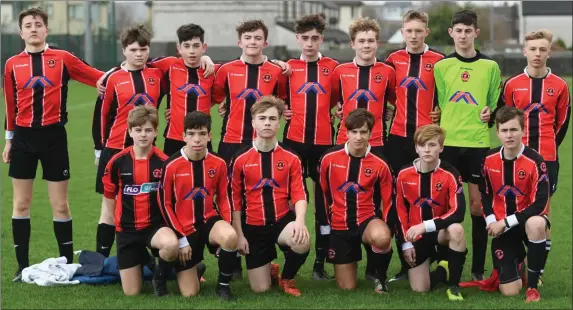  ?? Photo by Domnick Walsh ?? The St Brendan’s Park team that played Ballyhar in the U-16 Schoolboy Soccer League at Christy Leahy Park on Saturday last .