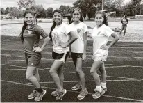  ?? Courtesy Megan Giles-Franklin ?? Esmeralda Pantoja, from left, Frida Hernández, Jocelyn Sierra and Vanessa Guillén in 2017 at Chávez High School.