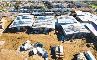  ?? CORE CONTRACTOR­S ?? A sky view of Pacific Sky School under constructi­on in the Pacific Highlands Ranch community.