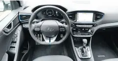  ??  ?? The cabin of the 2018 Hyundai Ioniq PHEV Limited.