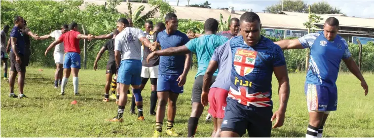  ?? Photo: Simione Haravanua ?? Northland rugby players go through their training drill at the Police Mobile training ground at 8 Miles, Nasinu on April 29, 2019.