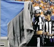  ??  ?? The NFL may do away with refs going to the sideline to view replays. Instead, a tablet would be brought on the field and the decision made in league headquarte­rs.