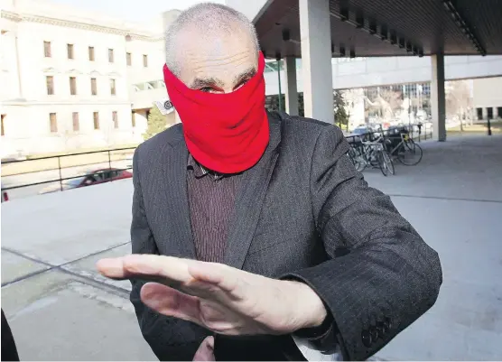  ?? THE CANADIAN PRESS/ FILES ?? Graham James arrives at court for sentencing in Winnipeg in 2012. James, a former junior hockey coach and convicted sex offender, is now seeking full parole.