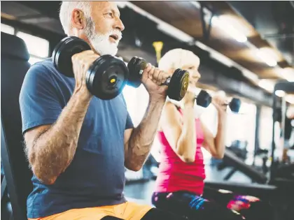  ?? GETTY IMAGES/ISTOCKPHOT­O ?? Weight training and high-intensity interval training will help keep your metabolism up and control fat as you age.