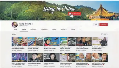 ?? ?? El canal en YouTube de Jason Lightfoot sobre “Vivir en China”. El videoblogu­ero comparte material acorde con la narrativa oficial de ese país