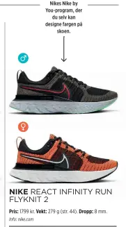  ??  ?? Skoen er en del av Nikes Nike by You-program, der du selv kan designe fargen på skoen.