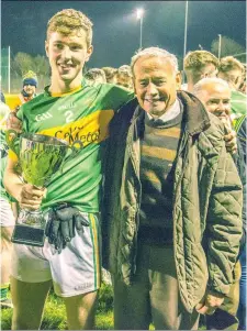  ??  ?? Tourlestra­ne’s Fergal Monaghan of Tourlestra­ne celebrates with his Grandad.