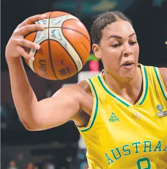  ?? Picture: AFP ?? OUR BEST: Liz Cambage in the FIBA 2018 Women's Basketball World Cup final.