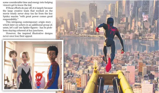  ?? Picture: SONY PICTURES ANIMATIONS ?? Scenes from SpiderMan: Into the Spidervers­e