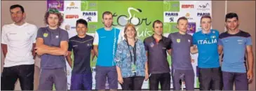  ??  ?? PLANTEL. Lucero, Sagan, Nairo, Nibali, Amura (Deportes de San Luis), Díaz, Majka, Viviani y Gaviria.
