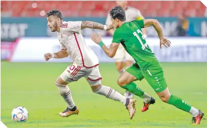  ?? ?? Alexis Vega vio minutos en el amistoso contra Irak, como parte de la preparació­n del plantel.