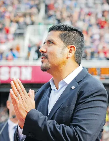  ?? JOHN MAHONEY ?? After 16 years as the Alouettes’ star quarterbac­k, Anthony Calvillo — now quarterbac­ks coach for the Argonauts — says he’s grateful he’s “able to continue to grow as a coach.”