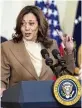  ?? AP ?? Vice President Kamala Harris speaks during an event to celebrate the 2023 WNBA champion Las Vegas Aces Thursday.