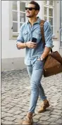  ??  ?? Double Denim trend in menswear.